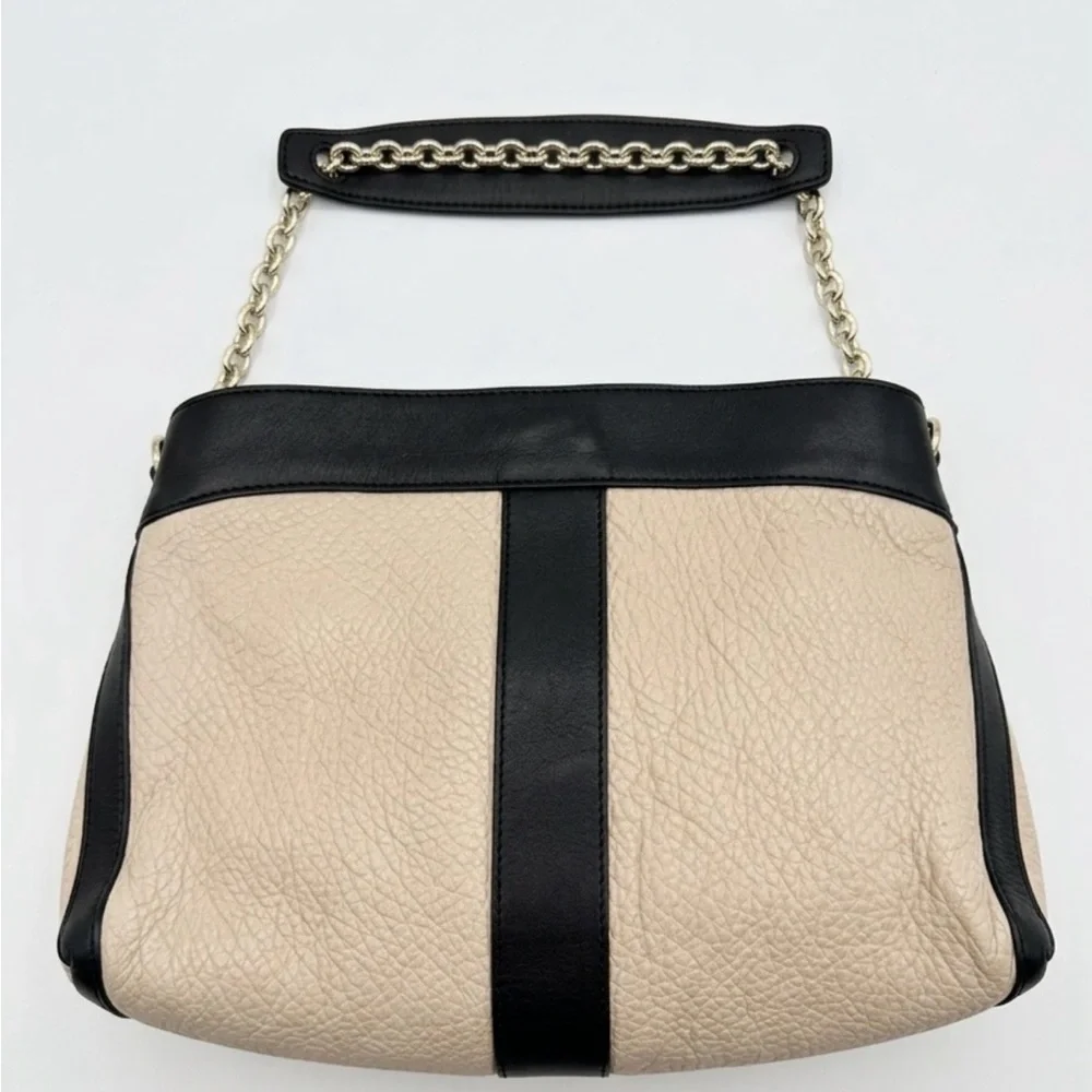 See By Chloe Leather Shoulder Bag in Cream and Black